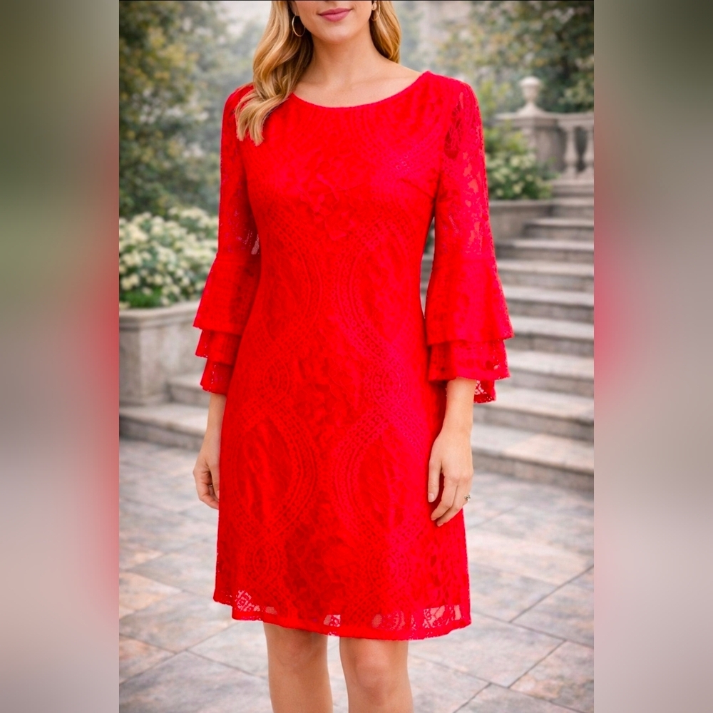 Miami Elegant Red Lace Dress